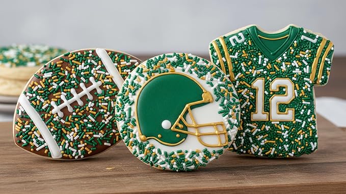 NCS Green Bay Game Day Green, Gold & White Jimmies Edible Sprinkles – Cupcake, Cake & Cookie Decorations, 7 oz
