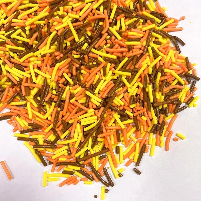 Sentovac Autumn Jimmies Sprinkles Edible for Cake Decorating Fall Thankgiving Sprinkles Sugar Candy Cookie Cupcake Topper Ice Cream Baking Decorations Halloween Christmas Supplies 3.53oz