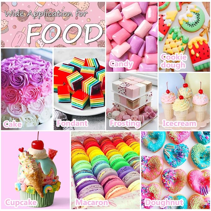 Food Coloring Set - 24 Color Food Grade Vibrant Food Dye Tasteless Liquid Color for Cake Decorating Baking Easter Egg Icing Fondant Cooking Slime Making DIY Supplies Kit - 0.35 Fl. oz (10 ml)/Bottles