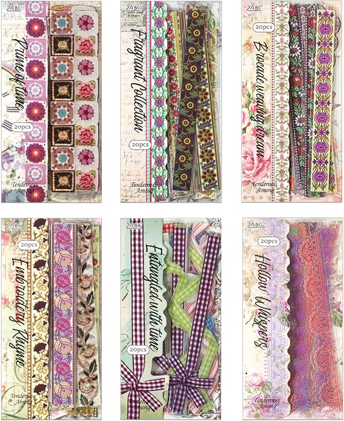 Woven Whispers Sticker Series Scrapbooking Supplies for Junk Journal, 120 Sheets PET Stickers - Vintage Journaling Stickers