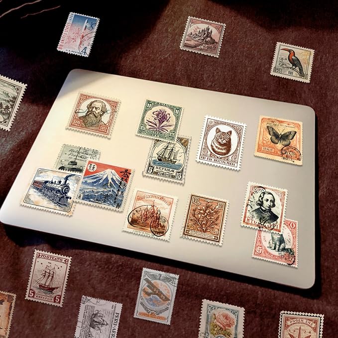 Vintage Scrapbook Stickers Set, Retro Stickers for Bullet Journal, Antique Looking Sticker for Junk Journal Collage Album (Memory Stamp 100pcs)