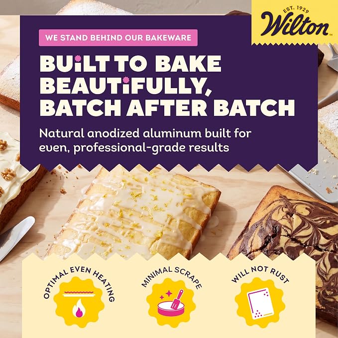 Wilton 11 x 15 Inch Aluminum Baking Sheet Pan, 2-Inch Deep Cake Pan, Even Heating, Rust-Resistant, Professional Quality, Packaging May Vary