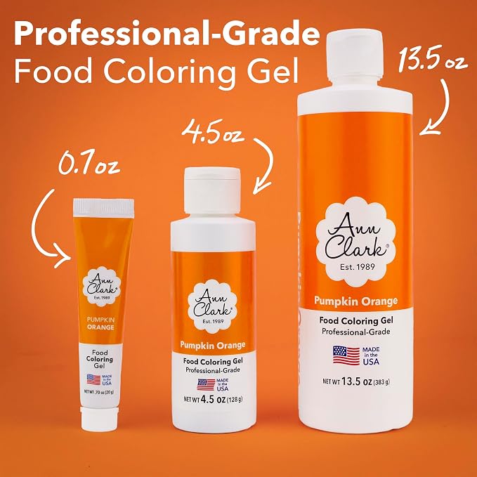 Ann Clark Pumpkin Orange Food Coloring Gel, Large 4.5 oz Professional Grade Made in USA