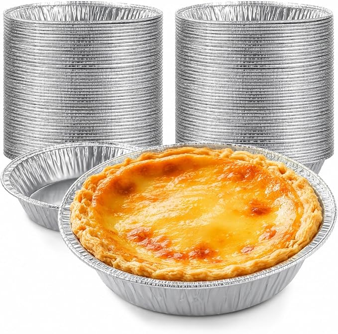 RHBLME 125 PACK Mini Pie Tins, 5 Inch Aluminum Foil Pie Pans Heavy Duty Small Pie Tins, Pot Pie Pans For Bakeries, Cafes, Restaurants, Durable Mini Tart Pans for Pie, Fruit Tarts, Quiche