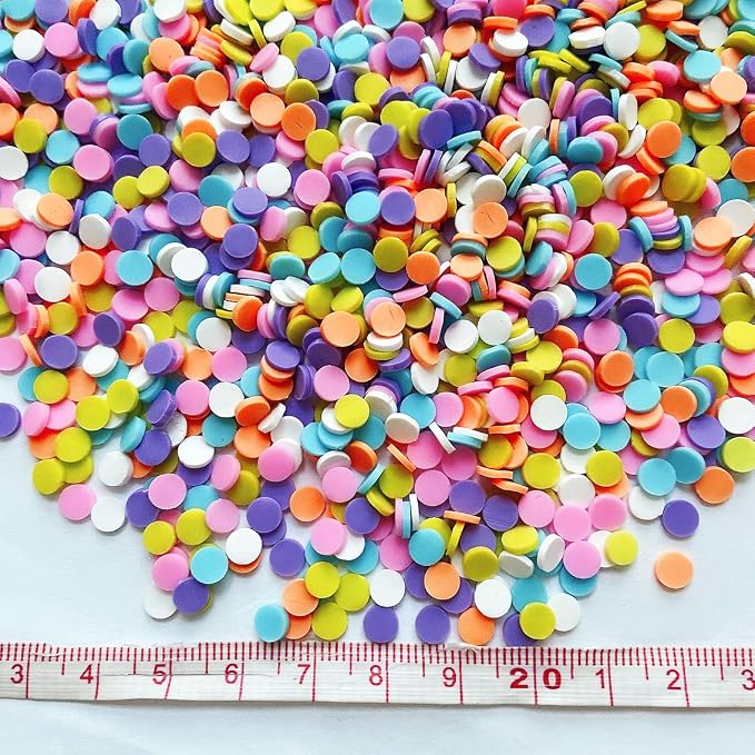 EHOPE 100G Fake Sprinkles Polymer Sprinkles Faux Sprinkles Resin Sprinkles Clay Sprinkles For Resin Fake Candy Sprinkles for Nail Art DIY Crafts Cake Phone Case (100G Round-8)