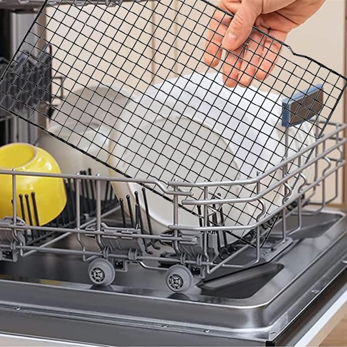 Haploon 6 Pcs Baking Racks Cooling Rack for Baking，Black Heavy-Duty Wire Cooking Rack Baking Racks for Roasting Cooking Grilling Drying Fits Small Toaster Oven, Dishwasher Safe （16 x 10 Inch）
