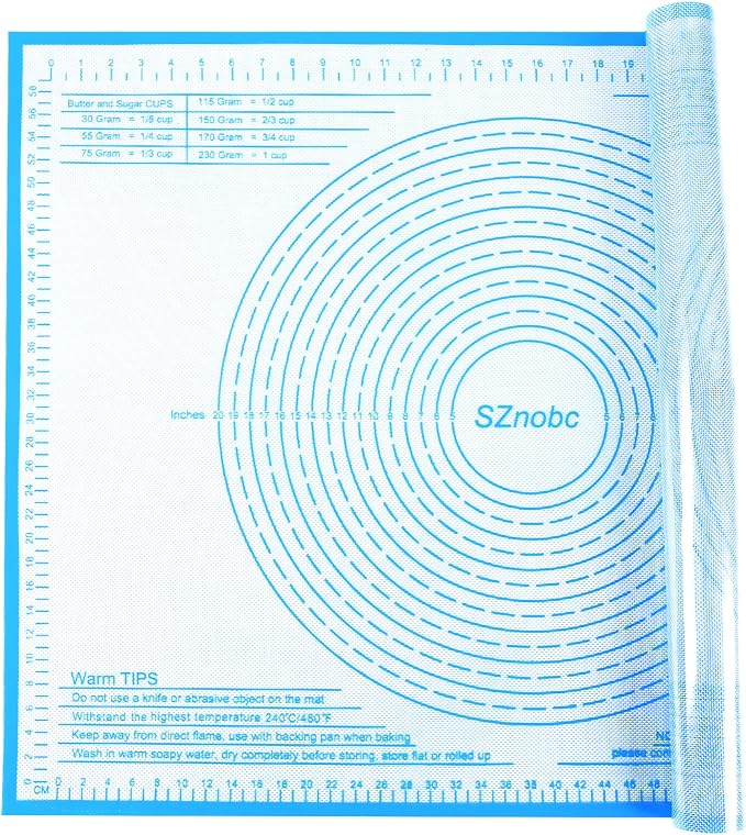 Silicone Pastry Mat 36x24 Inch Extra Large Baking Mat with Measurements, Nonstick Kitchen Counter Mats for Dough, Pastry, Dough Rolling, Kneading Board, Pie Crust, Fondant, Bread, Pasta, Pizza