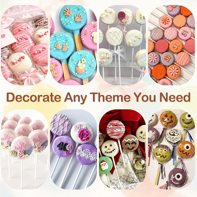 Circle Cake Pop Mold for Baking with 50PCS Cake Pop Sticks Bags Ties,Baking Molds for Birthday Wedding Baby Shower Kids Party Desserts-Yellow