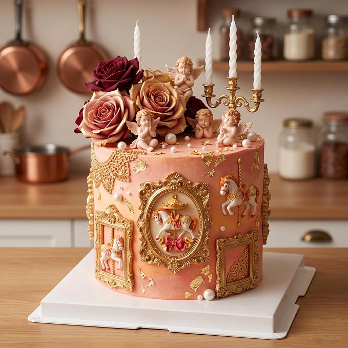 Carousel Horse Silicone Molds Merry-Go-Round Fondant Chocolate Mold for Cake Decorating Cupcake Topper Candy Gum Paste Polymer Clay