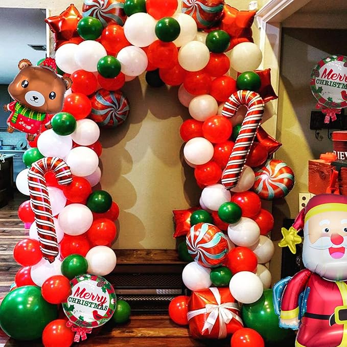 KAWKALSH Red Balloon Arch Kit 111Pcs Different Sizes 18 12 5 Inch Latex Balloons Garland for Birthday Graduation Bachelorette Cherry Casino Movie Theme Party Decorations