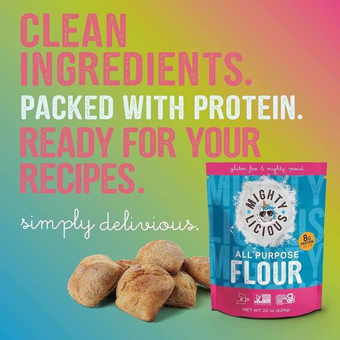 MIGHTYLICIOUS Gluten-Free All-Purpose Flour, Superfine Rice Flour, Non-GMO, Allergen-Friendly Baking Flour, Ideal for Cakes, Bread, Muffins & Cooking (3-Pack)