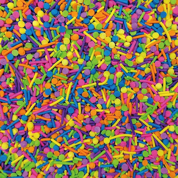 EPHVODI Neon Sprinkles for Cake Decorating, 3 oz Baking Edible Cake Decorations Pastel Jimmies Confetti Sprinkle Mix for Donut Cookie Cupcake Ice Cream Toppings