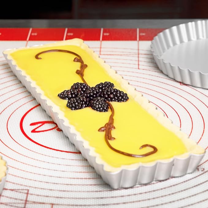 Fat Daddio's PFT-1375 Rectangle Fluted Tart Pan, 13.75 x 4.25 Inch