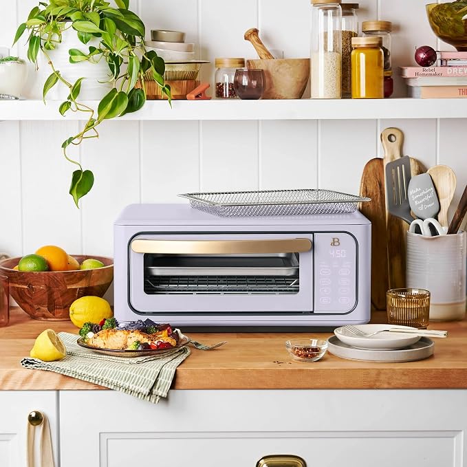 Infrared Air Fry Toaster Oven 9 Slice, 1800W Countertop Oven with Convection & Air Fry Functions, Digital Touch Display, Multi Cooking Modes for Baking, Broiling & Reheating (Lavender)