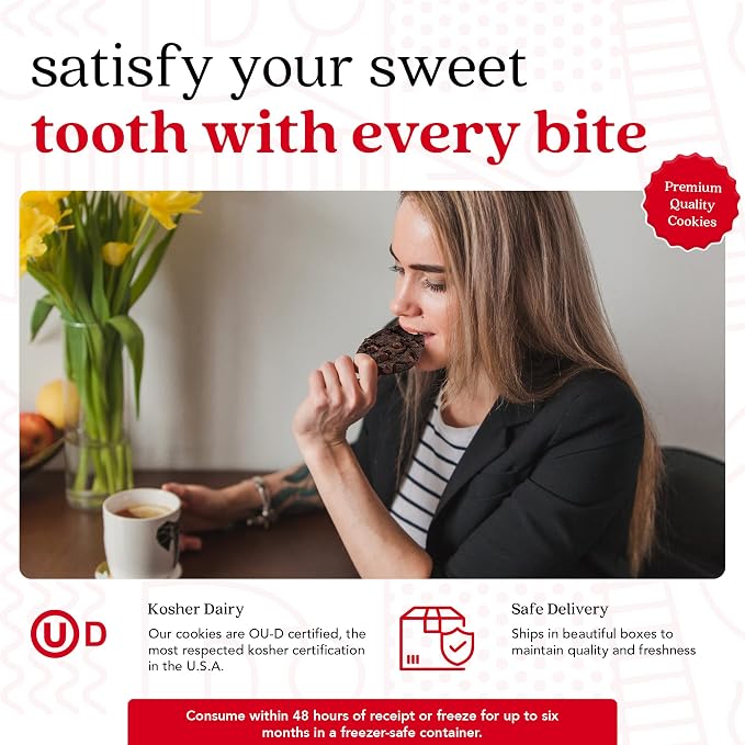 David's Cookies 2lbs Double Chocolate Chunk Fresh Baked Cookies - Handmade and Gourmet Cookies - Delectable and Made with Premium Ingredients - Cookie Gift Basket - Great Gift For All Occasions