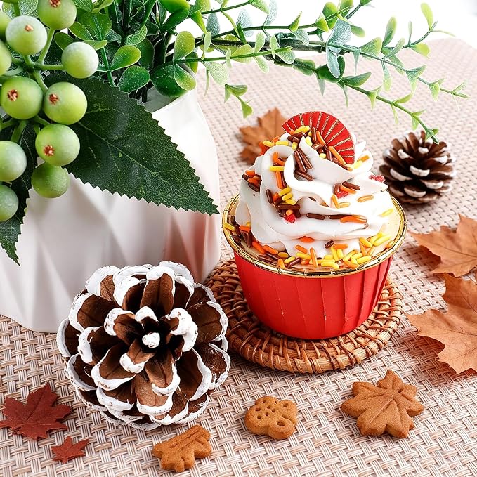 Thanksgiving Sprinkles, Edible Fall Jimmies Mix, Yellow Orange Brown, 4oz | Perfect for Baking Topping, Cupcakes, Cookies, Ice Cream & Cake Decorating, Halloweeen Autumn Harvest Holiday Party Supplies