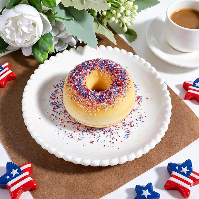 Patriotic Red White and Blue Sprinkles, 6.35oz/180g Edible 4th of July Sprinkles Sanding Sugar for Baking, Sparkling Crystals Sugar Sprinkles for Cake Cupcake Cookie Dessert Ice Cream