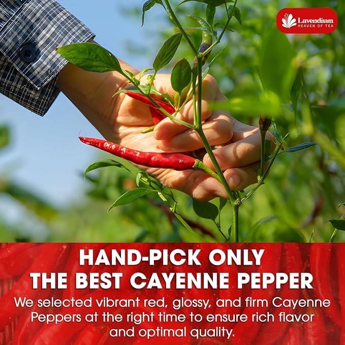 Lavendium, Premium 25oz Cayenne Pepper Powder, 100% Natural & Pure Ground Cayenne Pepper, No Additives or Preservatives, Non-GMO, Plant-Based & Vegan, Perfect for Seasoning, Marinades, Chili & BBQ Rubs