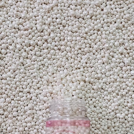 Confect Pearl White Cake Sprinkles – Confect Love Disco Balls Mashup Edible Sprinkles for Cupcakes, Cakes & Cookies – Elegant White Sugar Pearls & Decorative Toppings | Vegan, Gluten-Free, Nut-Free, Soy-Free, Dairy-Free, Palm Oil-Free- 4.2 Oz
