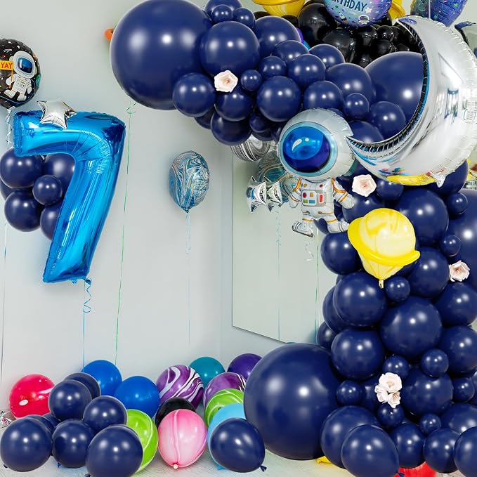 104pcs Navy Blue Balloons - 18/12/10/5 Inch Deep Blue Latex Balloons Garland Arch Different Sizes Pack for Graduation, Father’s Day, Independence Day, Baseball Party Decor