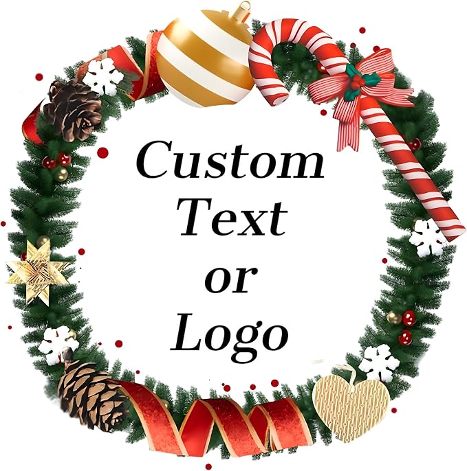 Custom Stickers for Weddings, Birthdays & Businesses - Personalized Labels with Your Logo - Waterproof, Fade and Heat Resistant - Pack of 100-1000 (Wreath O, 4 Inch)