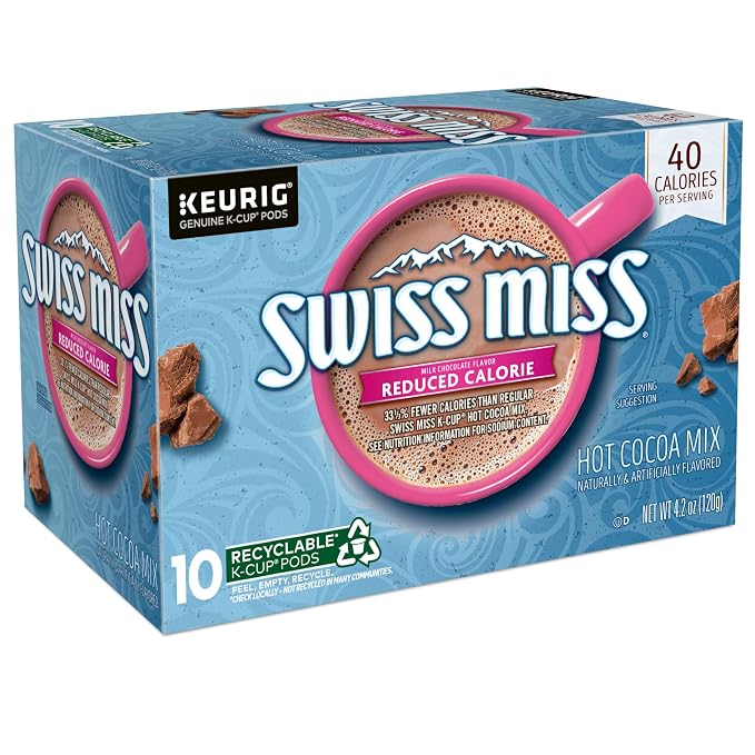 Swiss Miss Reduced Calorie Hot Cocoa, 60 Count (6 Packs of 10)