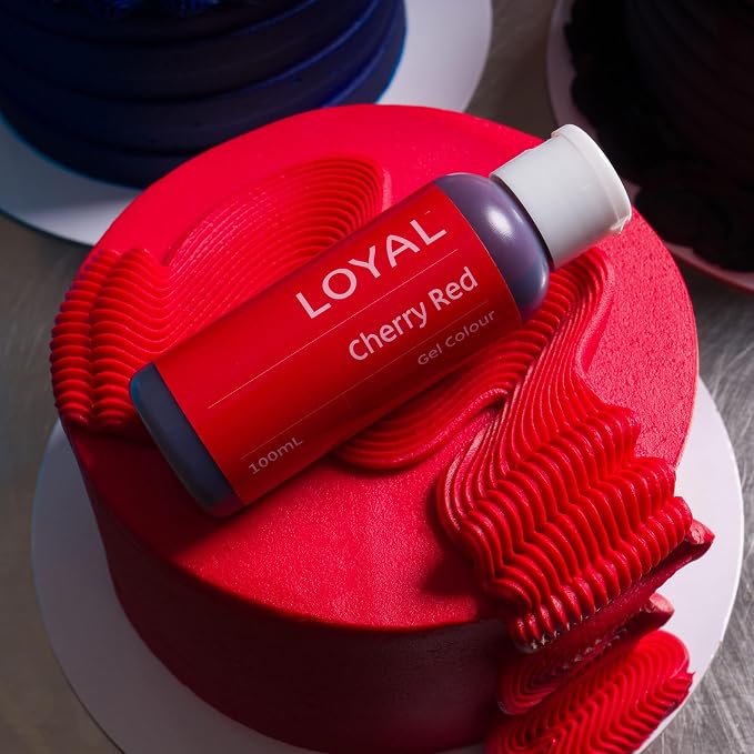 Loyal Gel Food Coloring | Vibrant Color for Buttercream, Fondant, Royal Icing, Gum Paste, Marzipan and Cake Batter | Gel-Based Concentrated Food Dye - 100ml Cherry Red