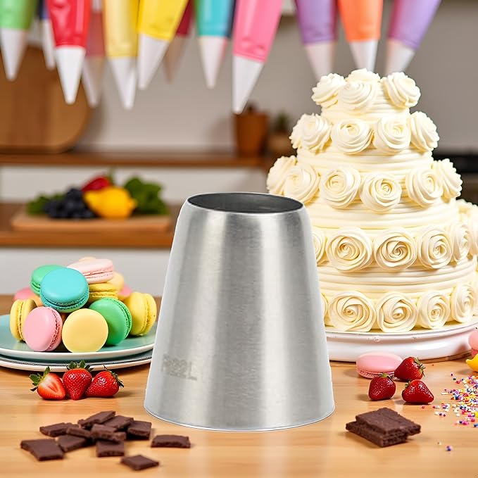 1pc Silver Stainless Steel Square Round Frosting Tips,Cake Decorating Tools,Cake Decorating Tips for Cupcakes Pastry Fondant Cakes Decorating，Icing and Piping Tips,Kitchen Utensils and Gadgets