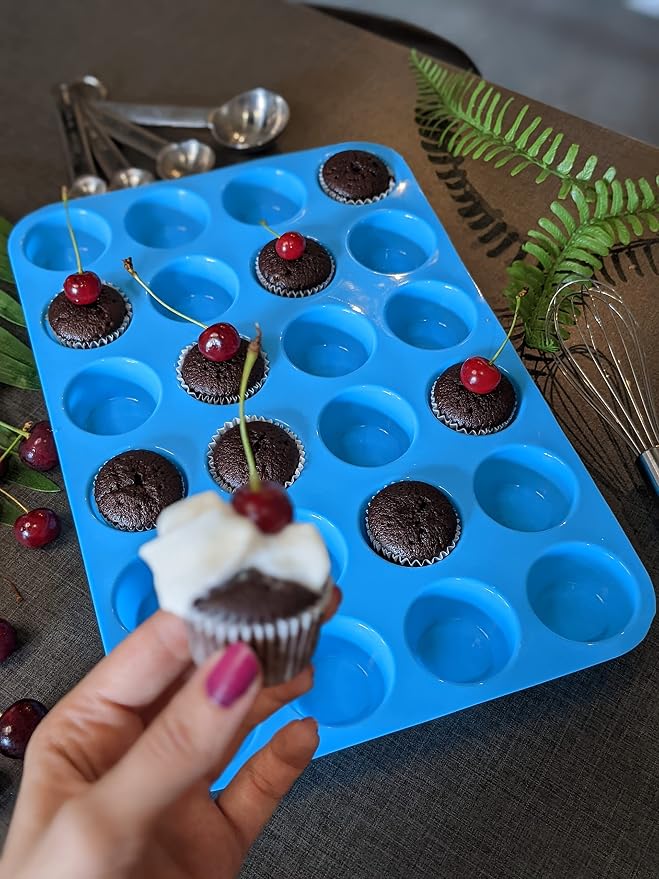 Silicone Muffin Pan Mini 24 Cups | Cupcake Pan