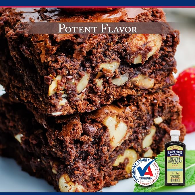 Happy Home Imitation Black Walnut Flavoring, Non-Alcoholic, Certified Kosher, 7 oz.