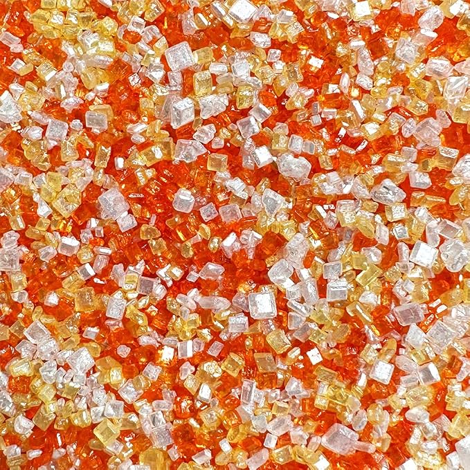 Brew Glitter - Orange, Yellow and White Rimming Sugar (4oz, 1x Bar Tin) Cocktail Garnish for Mixed Drinks & Refreshments