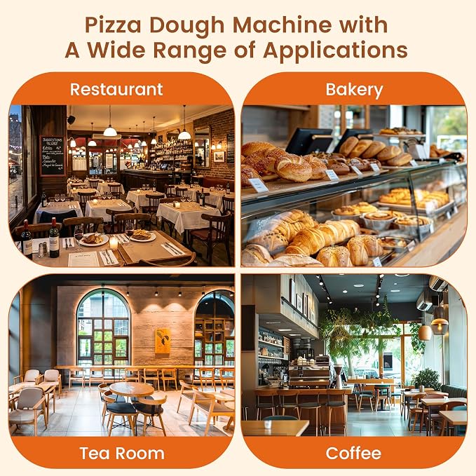 8.6" Electric Pizza Dough Press Machine– Stainless Steel Electric Dough Sheeter for Bakery, Home & Commercial Use, Electric Pizza Press for 1-2 People Includes 400 Parchment Paper