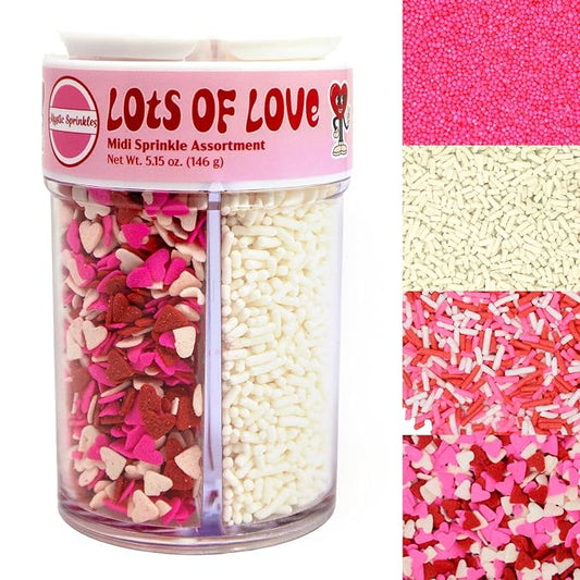 Mystic Sprinkles 4 Cell Sprinkle Assortments (Lot's of Love, Midi)