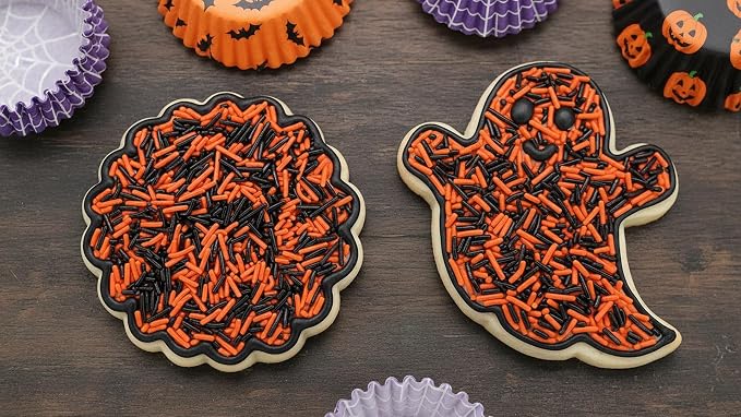 NCS Orange & Black Jimmies Edible Sprinkles – Cupcake, Cake & Cookie Decorations, 7 oz