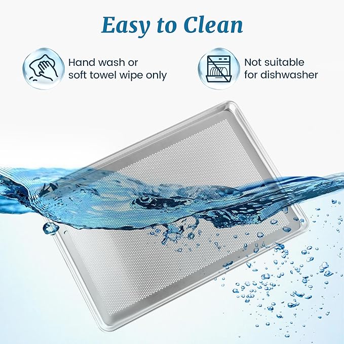 6 Pack Half Size Perforated Aluminum Baking Sheet, 18 x 13 in | NSF, Aluminum Commercial Cookie Sheets, Non-Stick, Oven Safe Up to 500℉