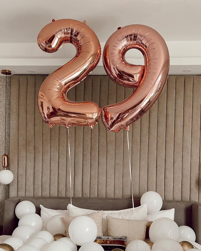 Rose Gold Number 5 Balloon 40 Inch, 5th Birthday Party Decorations for Children, Giant 5 Foil Balloon for Party Supplies