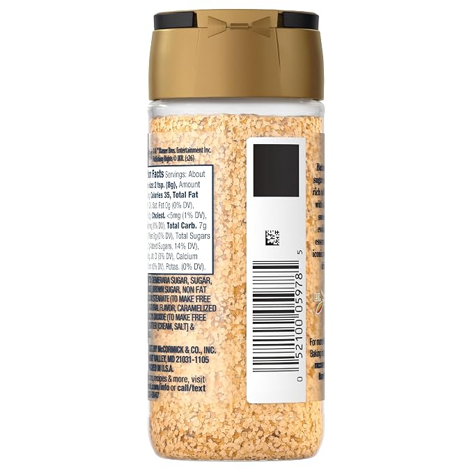 McCormick Harry Potter Finishing Sugar, Butterbeer, Limited Edition, Buttery Sweetness of Toffee, Sprinkle on Baked Goods or Use as a Rimming Sugar on Beverages, 2.93 oz