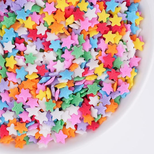 Rainbow Star Sprinkles for Cake Decorating Edible Confetti Sprinkles Edible Stars for Cake Decorating, Cupcake, Ice Cream, Dessert Toppings 4.6 OZ