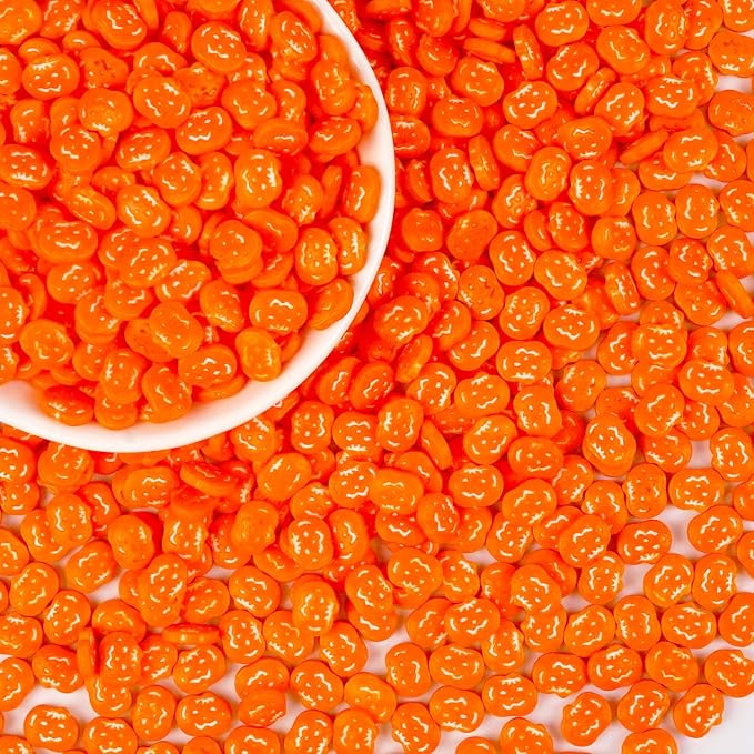 Edible Pumpkin Sprinkles for Cake Decorating, Halloween Orange Sugar Sprinkles, 150g/5.29oz, Perfect for Cake Decoration, Cupcake Decorations Donuts Toppings