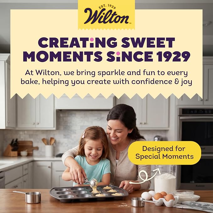 Wilton Gold Non-Stick Muffin Top Pan - Perfect for Muffin Tops, Egg Bites & Mini Layered Cakes - Made without PFAS & Scratch Resistant - 11 x 16 Inch