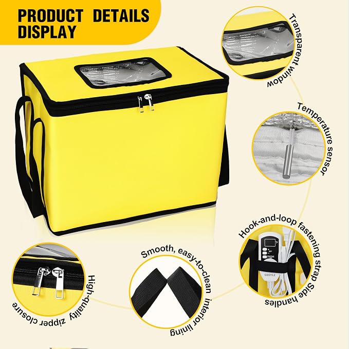 Dough Proofing Box Heated, 30L Foldable Bread Proofer with Temperature & Timer Controller Yogurt Fermentation Proofer Making Bread, Yogurt, Natto and Handmade Soap