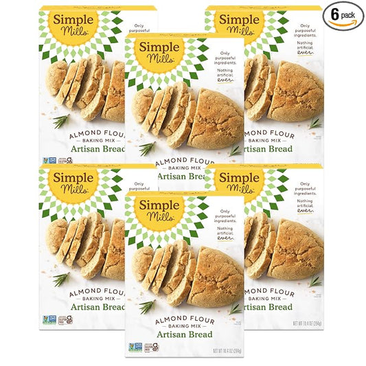 Simple Mills Almond Flour Baking Mix, Artisan Bread Mix - Gluten Free, Plant Based, Paleo Friendly, 10.4 Ounce (Pack of 6)