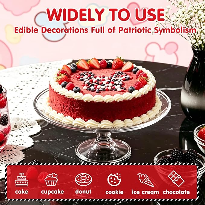 Edible Red Black White Round Confetti Sprinkles 130g/4.58oz,Flat Edible Sugar Confetti for Cake Cupcake Cookie Ice Cream Decorating,Resealable Storage Bag,Ideal for Mickey Themed Kids Birthday,Cartoon Party,Children Carnival,Baby Shower,Holiday Dessert...