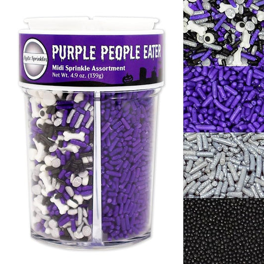 Mystic Sprinkles 4 Cell Sprinkle Assortments (Purple People Eater, Midi)