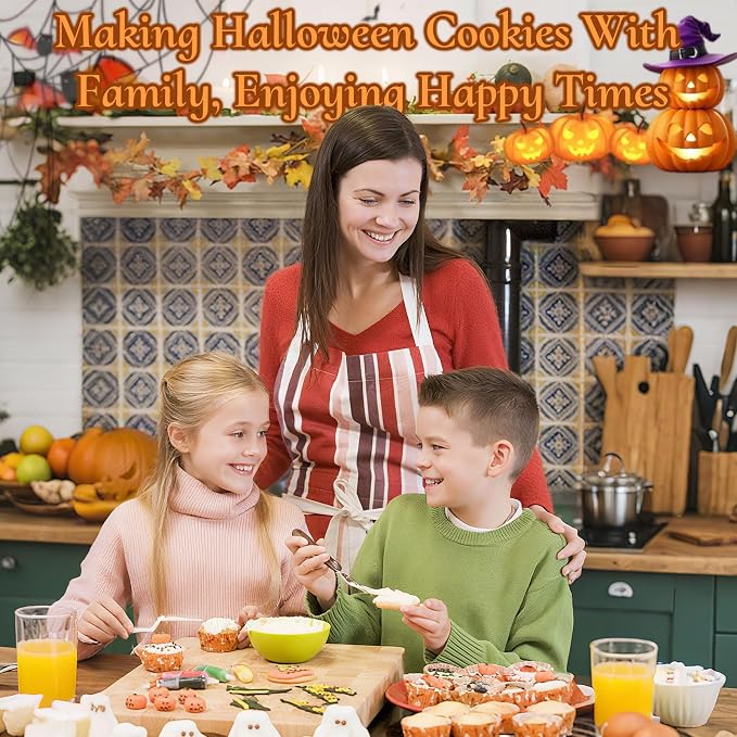 12PCS Halloween Cookie Cutters Set Stainless Steel, Ghost Bat Cat Pumpkin Shapes (Halloween-12pcs) (12pcs)