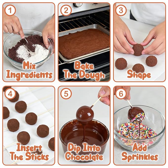 Cake Pop Baking Kit for Kids – DIY Cake Pop Set with Pre-Measured Ingredients, Makes 12-15 Real Cake Pops – Cooking Kit for Boys & Girls Ages 8-12, Made in USA