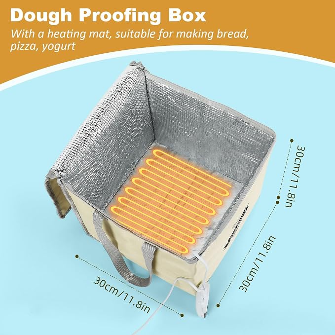 Bread Dough Proofing Box, Precision Temperature Control Bread Proofer Foldable Visible Dough Proofer Sourdough Starter Warmer Home for Pizza and Yoghurt Making