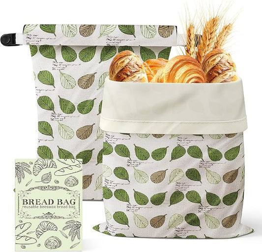 Sourdough Bread Bags for Homemade Bread Freezer & Refrigerator, 17" X 13" Moisture Lock and Freshness with Reusable Linen Materials Reusable Bread Bag Bread Boxes(2 Pack)