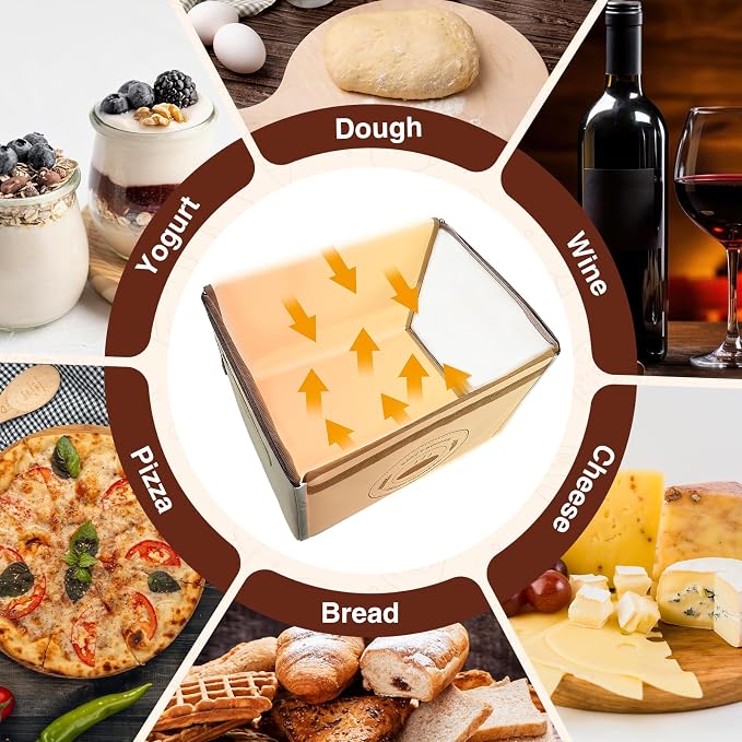 Bread Proofing Box with 68-131℉ Temperature Control & 99H Timer, Foldable Dough Proofer with Metal Rack, Folding Sourdough Proofing Box for Bread Baking, Pizza, Yogurt, Kombucha, Wine
