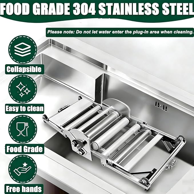Commercial Electric Dough Sheeter & Pastry Roller Machine, 40 Inch Wide Conveyor, Auto Forward/Reverse, Adjustable Thickness for Croissant, Pie, Puff Pastry, Compact Foldable Design